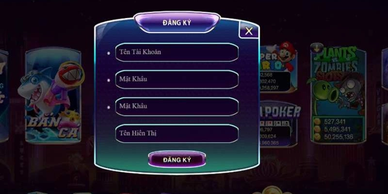 Form biểu mẫu đăng ký tài khoản 789club